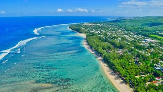 Vista dall'alto della costa, la Reunion, Mauritius