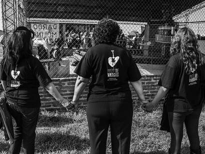 Organizaciones acompañan el proceso judicial por delitos de lesa humanidad denominado “Megacausa Arsenales (II) – Jefatura de Policía (II)”. Tucumán, Argentina, septiembre de 2013. Fuente: archivo CAMIT