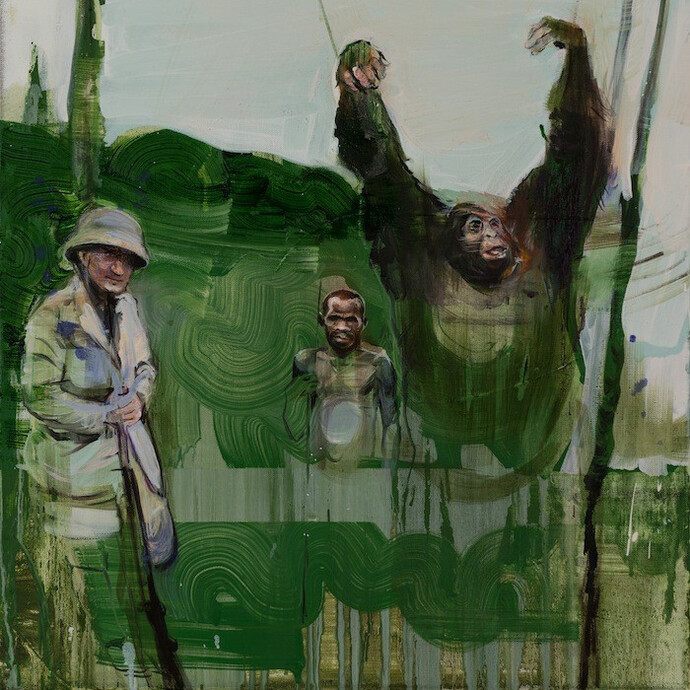 Radek Szlaga, Hunter 3, 2014, Huile sur toile © Galerie Laure Roynette - Radek Szlaga