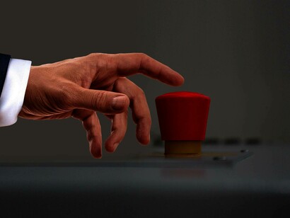 Pressing the red button for nuclear launch