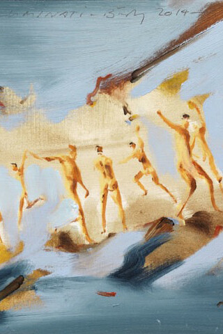 Norbert Bisky, Norbert Bisky, Iluminati, 2014, oil on paper, 22 x 39 cm, © Bernd Borchardt/VG Bild-Kunst, Bonn. Courtesy Galerie Daniel Templon