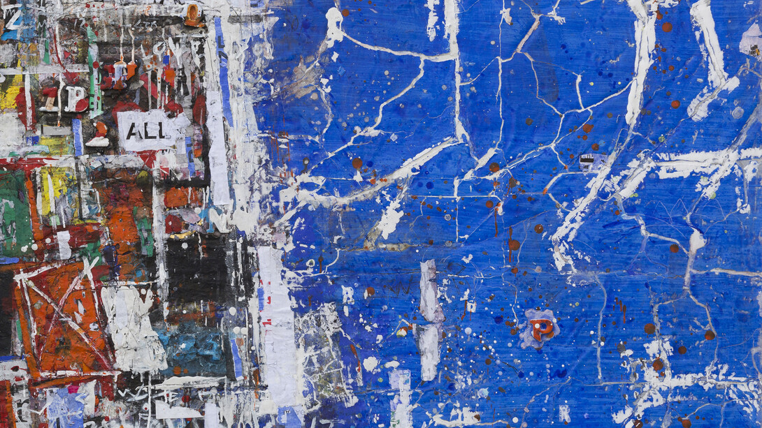 Abdul Karim Majdal Al-Beik, Wall, 2015, Mixed media on canvas, 120 x 150 cm