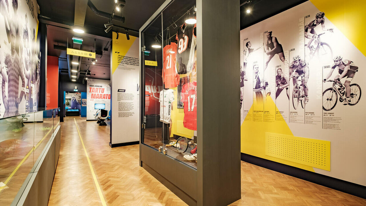 The story of Estonian sport, exhibition view. Courtesy of Estonian Sports and Olympic Museum
