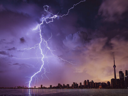 Lightening lights the sky. A cosmic soup of energy, in constantly different states of organization