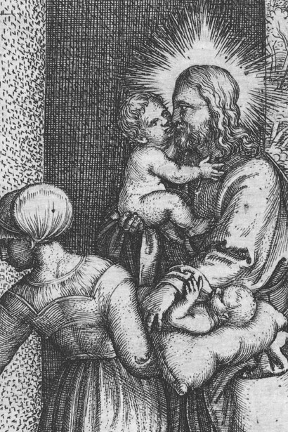 "Cristo rodeado de niños", grabado, Georg Pencz, 1534-35