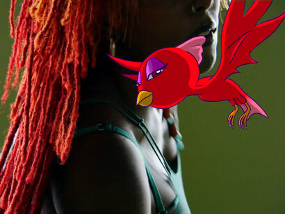 Juliana Huxtable, Pretty canary (video still), 2023. Courtesy of Turku Art Museum