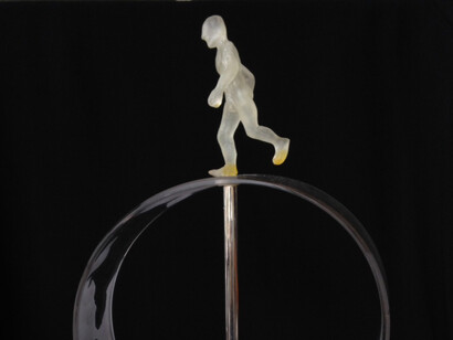 Renata Barros. Trophy for the Film Festival of the 5 Continents. Glass, metal and ceramics