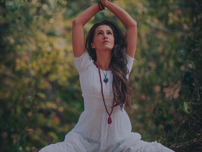 Meditating outdoors to feel the wavelengths of the Earth's energy
