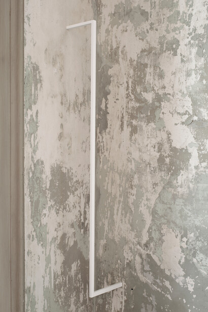 Stephanie Stein, Bugs, 2014, down tree wood, gouache, 114 x 15 x 1,5 cm