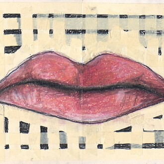 The mouth, mixed technique on paper, 28 x 71 cm, 2014