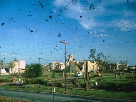Adam Chodzko, Too, 2013, Found 35 mm slide, location and date unknown. Dust from Geneva airport, September 2013, Printed as C-type, 17.8 x 25.4 cm, Edition of 2