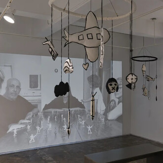 Shasha Dothan, P is for pomegranate, g is for grenade, and l is for love, exhibition view. Courtesy of A.I.R. Gallery