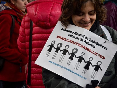 Asturias. Protesta de trabajadores del sector público en Asturias