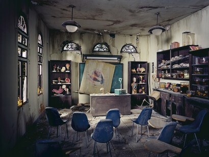 Lori Nix, Laundromat, 2008, Archival pigment print, 40 x 50 in, Edition of 15, Copyright Lori Nix, Courtesy ClampArt