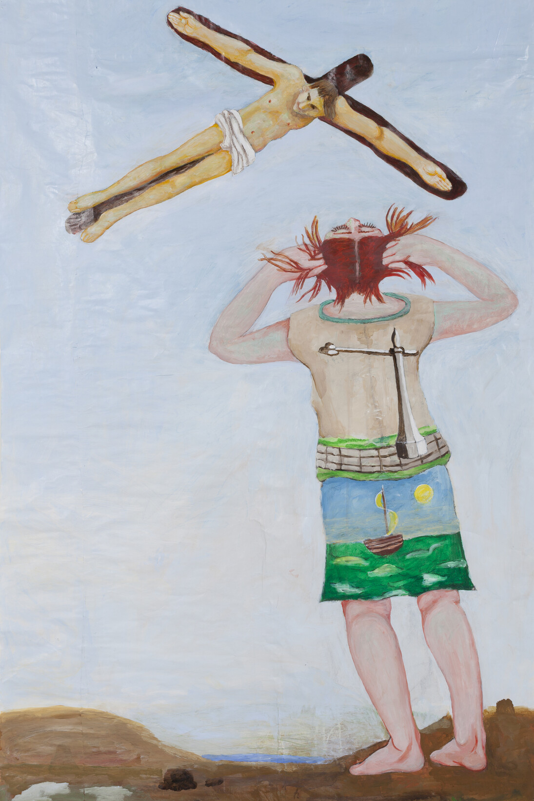 Charles Garabedian, Stigmata, 2014, acrylic on paper, 72 x 45 3/4 inches