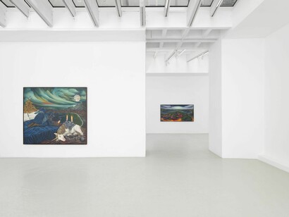 Drew Dodge, Rainbows, rituals, and ruins, exhibition view. Courtesy of Semiose Gallery