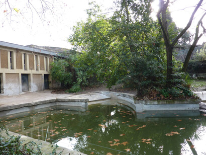The hippopotamus enclosure at the zoo in Rome