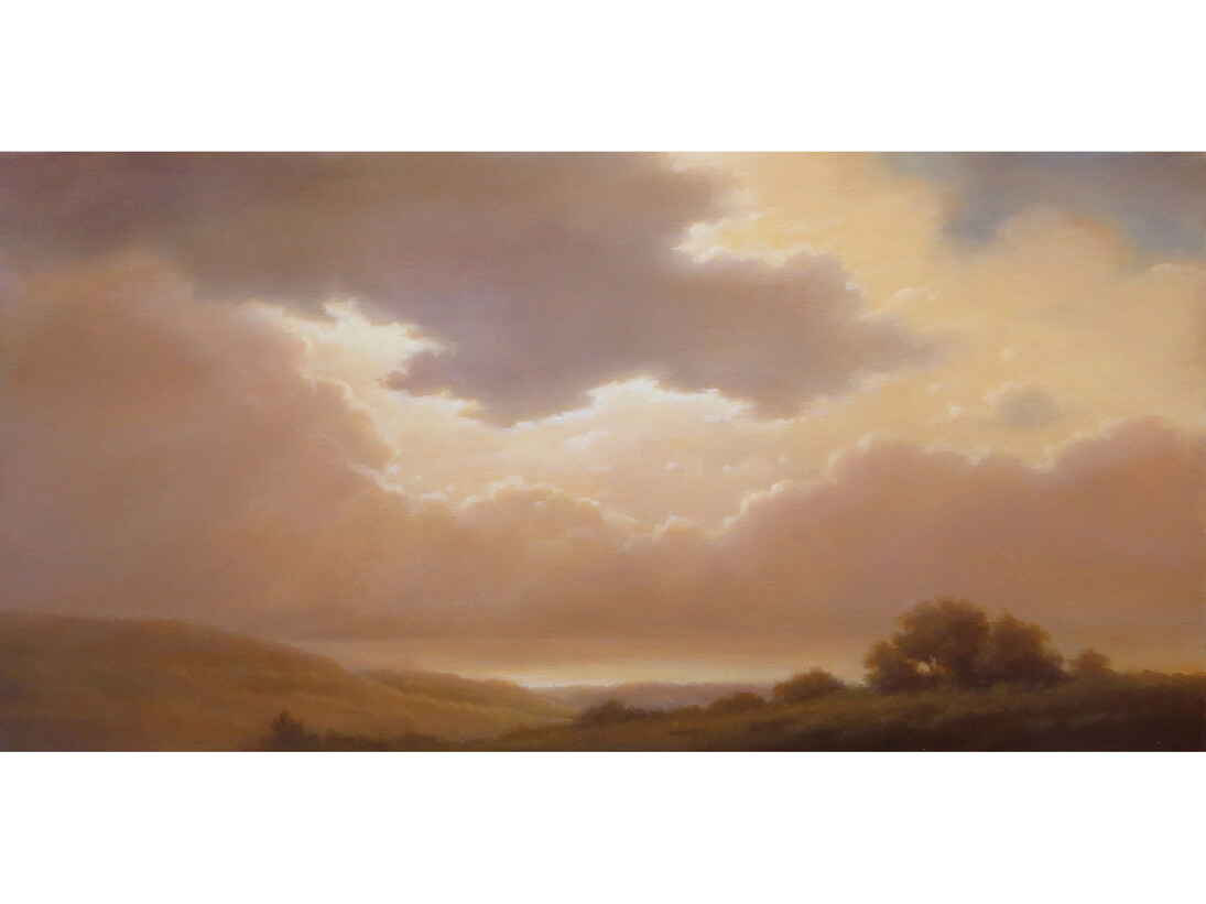 Emerging Light on the River, 2013, 12 x 24 inches oil on panel
