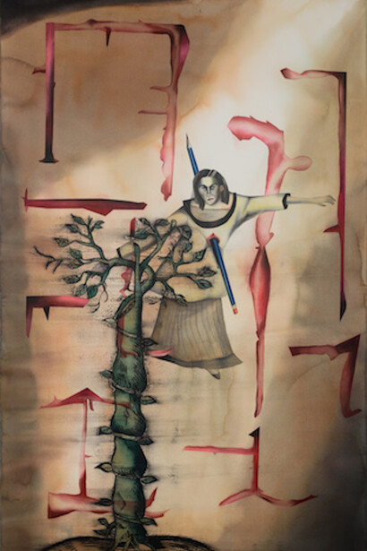 Anju Dodiya, Exhibition view. Courtesy of Galerie Daniel Templon