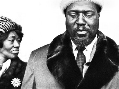 Roberto Polillo, Thelonious Monk con sua moglie Nellie, detail, 1964, Milano, silver salts print on barium paper, 25 x 38 cm (in cornice 42 x 52 cm), ed. aperta, courtesy Roberto Polillo
