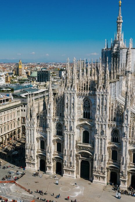 Vista aerea del duomo di Milano, Italia