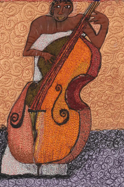 Dindga McCannon, The bassist (detail), 2008. Courtesy of Fridman Gallery