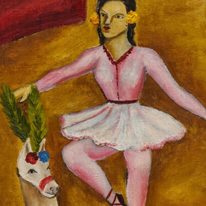 María Izquierdo, detalle de "Las caballistas Lolita y Juanita", 1945