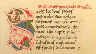 Lezionario del XII secolo dall'abbazia di San Lupo di Benevento. Codice n. 5 dell'Archivio della Badia di Cava. Estratto con posizione non identificata