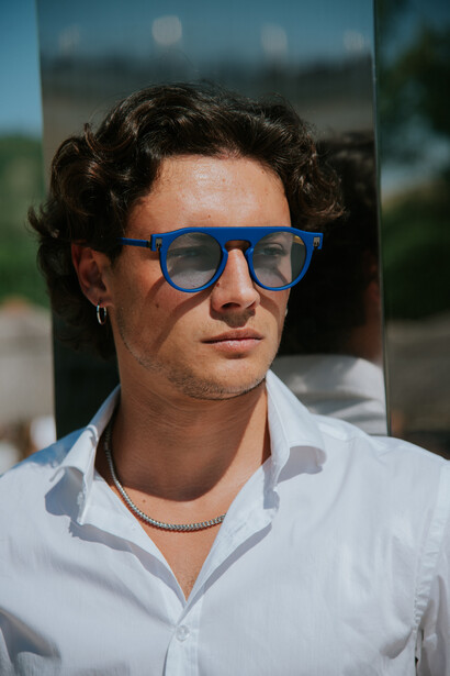 Occhiali da sole Face-off Reverso Blue Purple reversibili