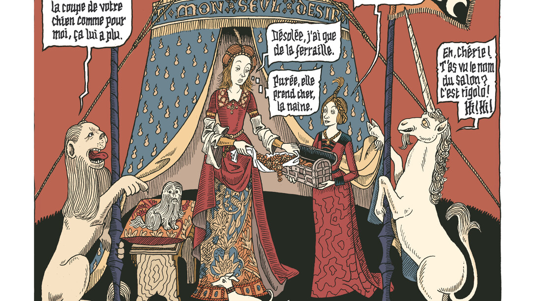 Émile Bravo, Mon seul désir, la Dame à la licorne nouvelle interprétation © Futuropolis / musée de Cluny, 2015