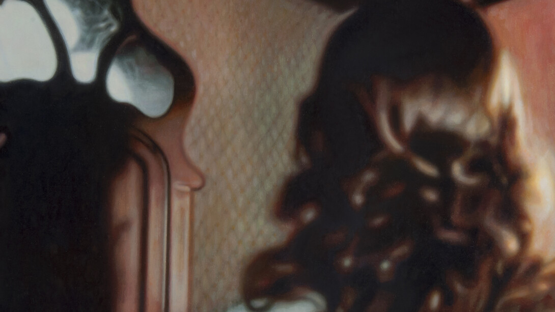 Andrew Leventis, Suzy’s Room, Freiburg, 1977, 2014, oil on linen, 71 x 31 cm