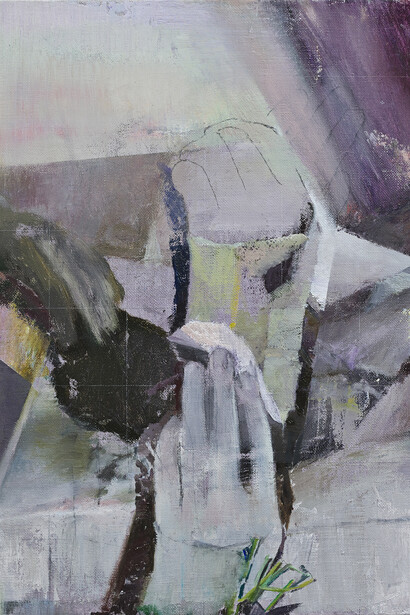 Justin Mortimer, Kult VI (detail), 2015, Oil on canvas, 45 × 45 cm © Justin Mortimer, courtesy Parafin, 2015
