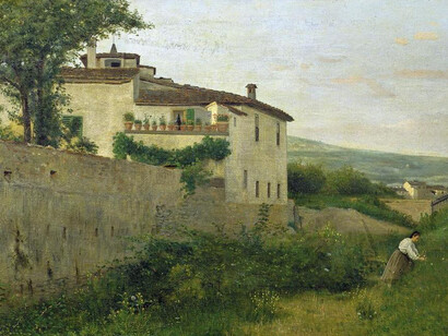 Silvestro Lega, Una veduta in Piagentina, 1863