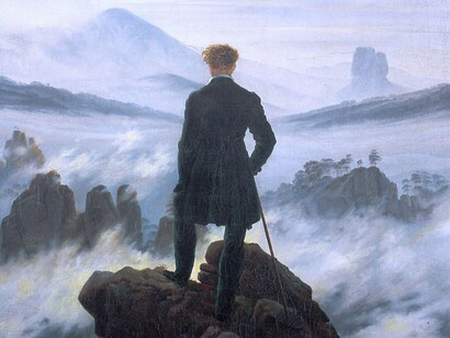 "El caminante sobre el mar de nubes", C. Friedrich. 