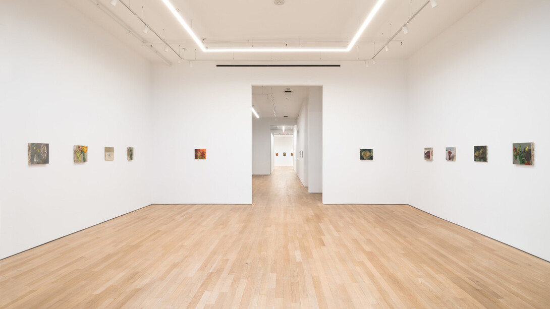 Phoebe Helander, Paintings from the orange room, exhibition view. Courtesy of P·P·O·W