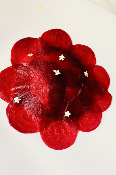 Carpaccio de remolacha del restaurante Sereno en Caracas, Venezuela (Foto de Samuel Kaufman)