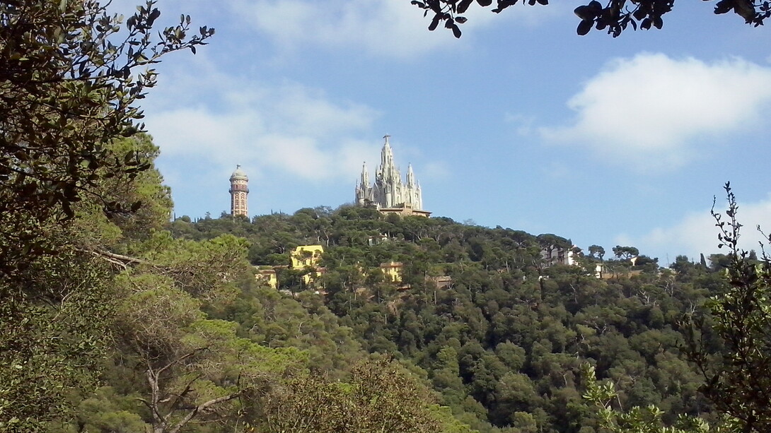 El Tibidabo visto desde El parque natural  de Collserola
