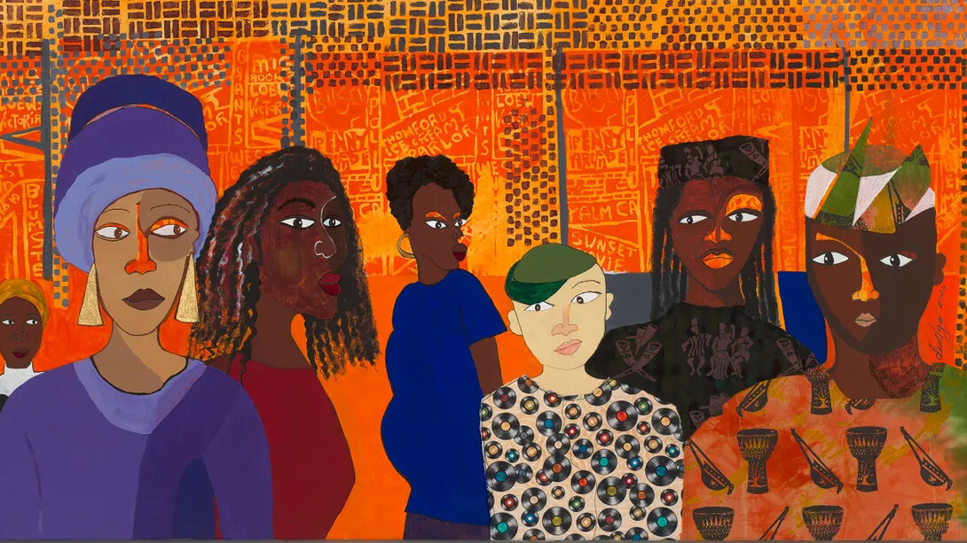 Dindga McCannon, 125th St revisited testerday and today (detail), 2020. Courtesy of Fridman Gallery