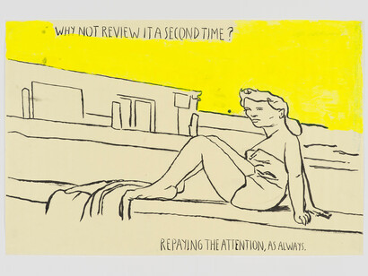 Raymond Pettibon, No title (Why not review), 2014, pen, ink, acrylic on paper, 50.8 x 76.2 cm, Courtesy Contemporary Fine Arts, Berlin