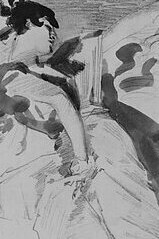John Singer Sargent, "A partir de 'El Jaleo'", grafito y acuarela sobre papel, circa 1882