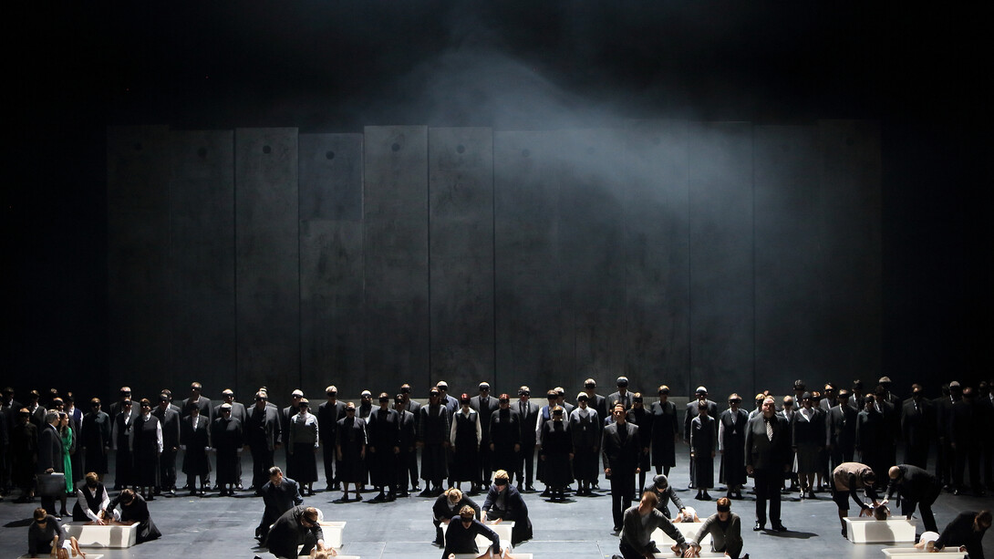 «La juive»: Ópera Estatal de Baviera (2016), producción de Calixto Bieito con Aleksandra Kurzak en el papel de Rachel y Roberto Alagna en el de Eléazar