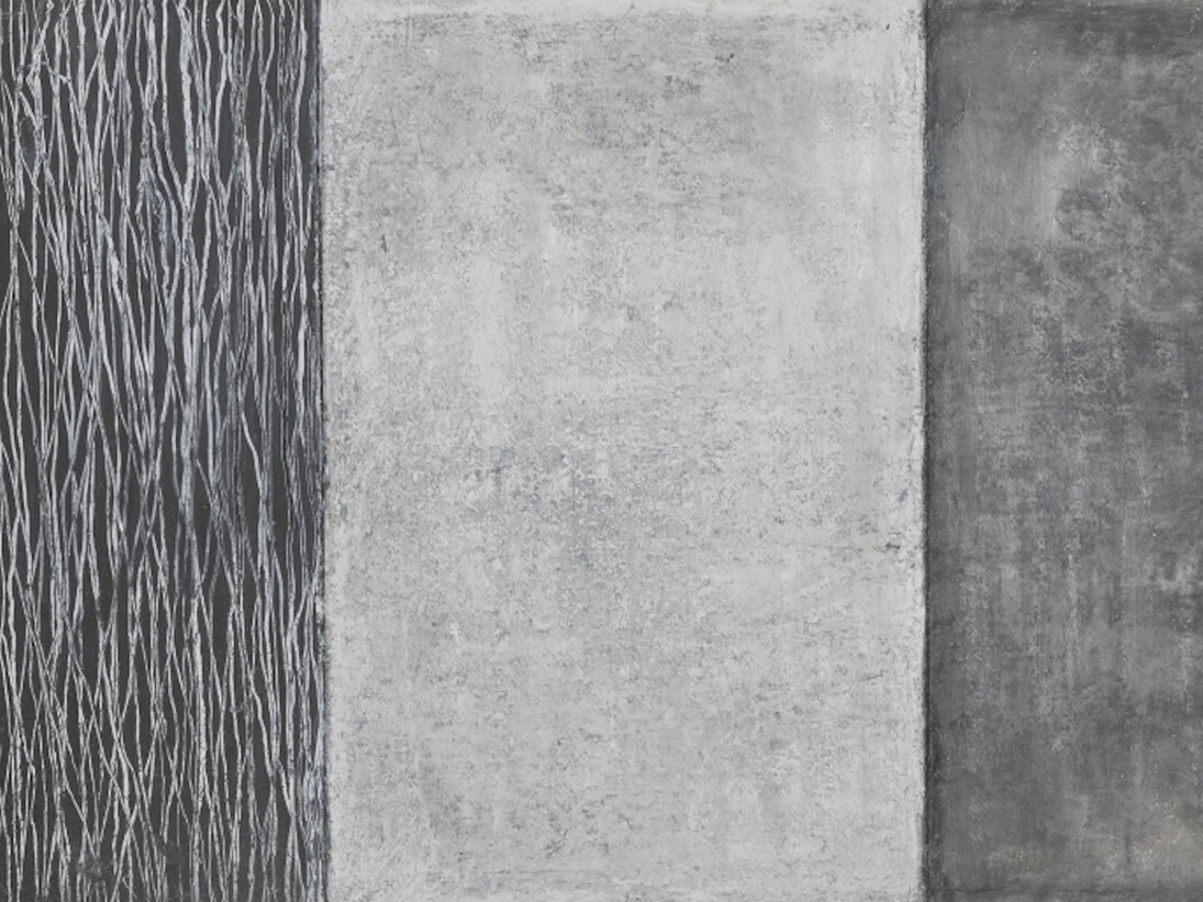 Mia Westerlund Roosen, Gray Series I, 2015 , Pastel and oil stick on paper, 15 x 18 inches. Courtesy of Betty Cuningham Gallery