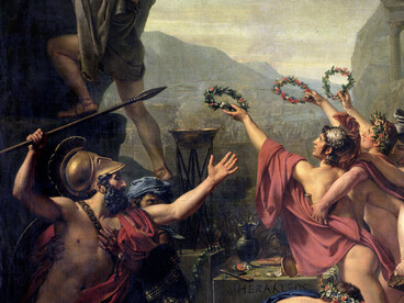 Jacques-Louis David, Leónidas en las Termópilas (detalle), 1814