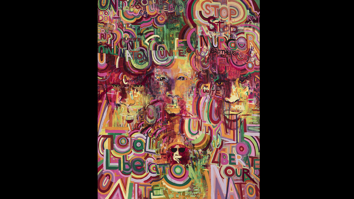 Gerald Williams, Messages, 1970, Acrylic on canvas. Smart Museum of Art, The University of Chicago, Purchase, The Paul and Miriam Kirkley Fund for Acquisitions, 2017.8.