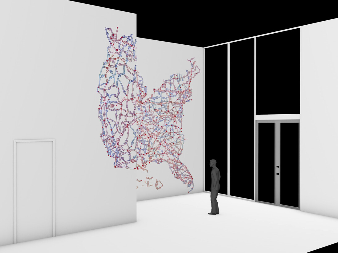 “Interstate,” 2015
Installation, View 3
Approx. 15 x 28½ feet (430
sq. ft.)