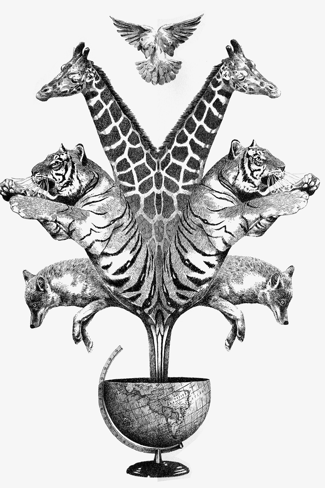 Otto D’Ambra, Pandoras Vase, 2016, Original Ink drawing on paper, Curious Duke Gallery