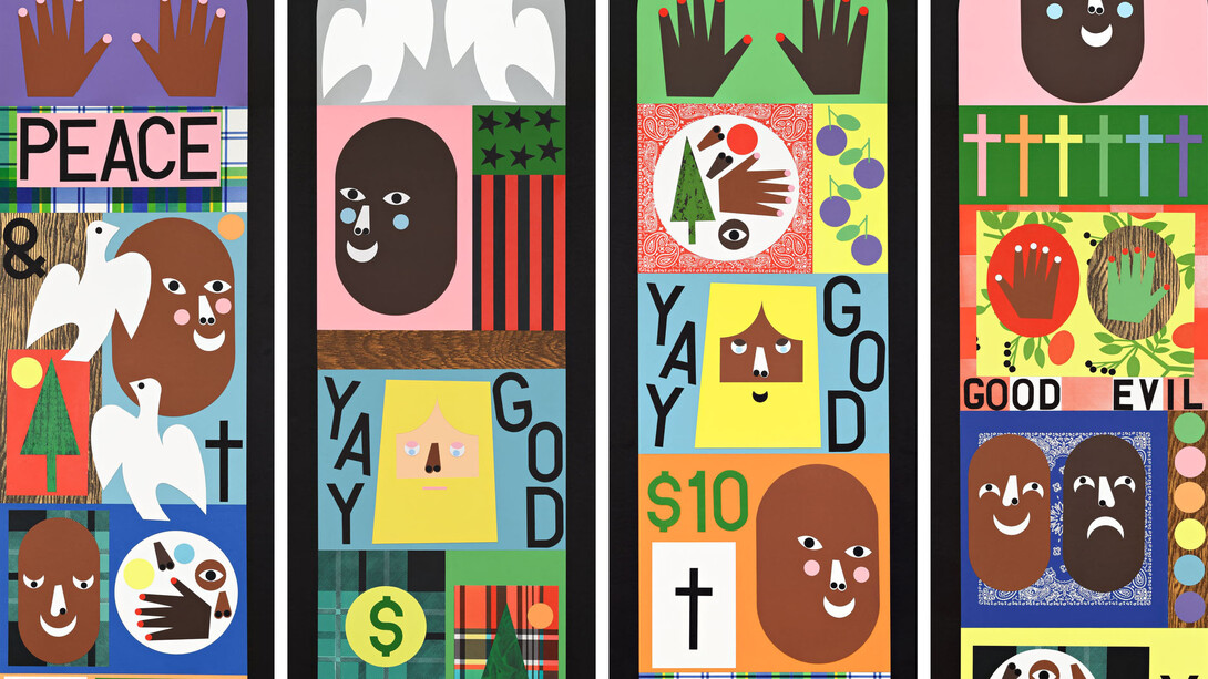 Nina Chanel Abney, Throwing light, catching shade (detail), 2024. Courtesy of Jeffrey Deitch Gallery