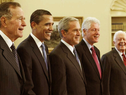 Former US Presidents, Bush Sr, Obama, Bush, Clinton, Carter