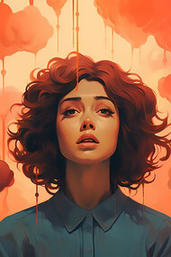 Painting of person suffering from mental illness