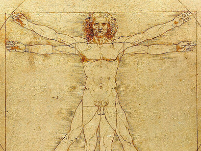 Leonardo da Vinci, El hombre de Vitruvio (c. 1492, detalle)